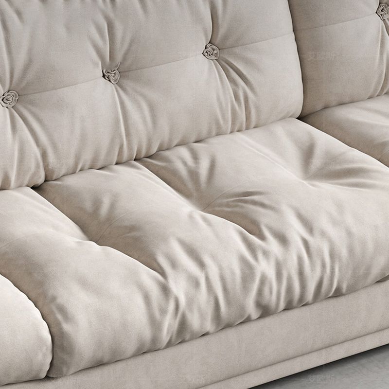 Faux Leather/ Suede Contemporary Tufted Split-Back Settee Sofa
