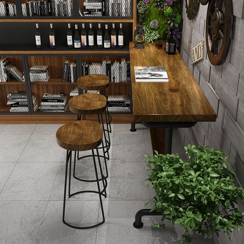 Industrial Wood Bar Set Wood 1/2/4/7/9 Pieces Rectangle Trestle Bistro Set in Natural