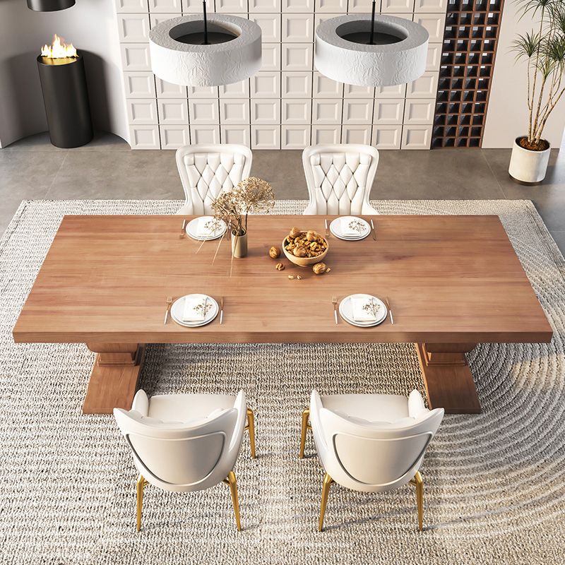 Solid Wood 1/3/4/5/7 Pieces Dinette Set Modern Rectangle Dining Table Set in Natural