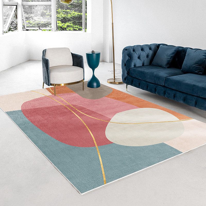 Tapis lavable de tapis en polyester à tapis à moquette orange pour le salon