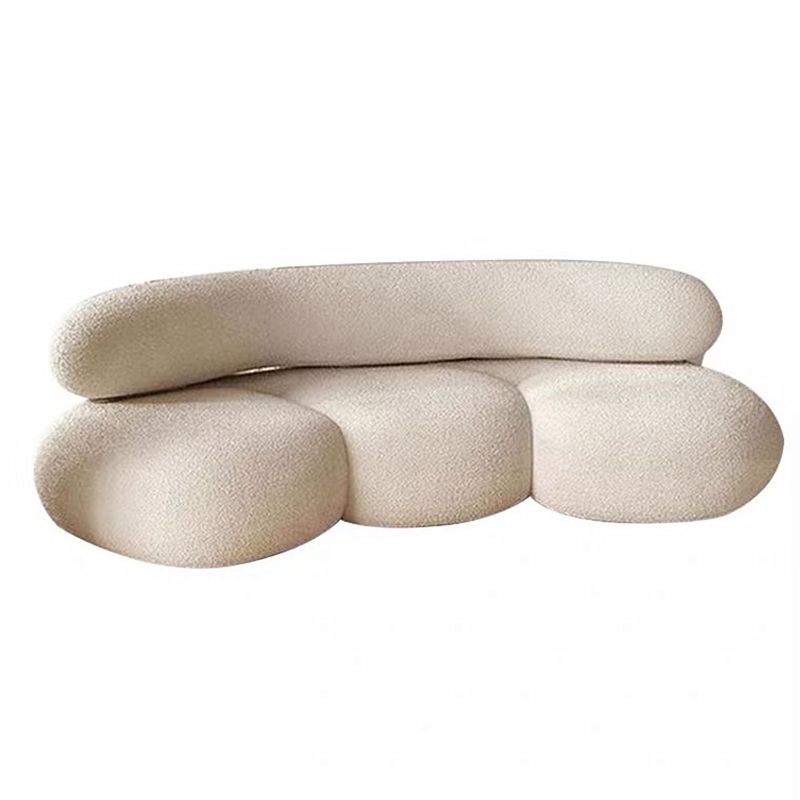 Beige Modern Fabric Sofa 27.95" High Armless Sofa for Living Room