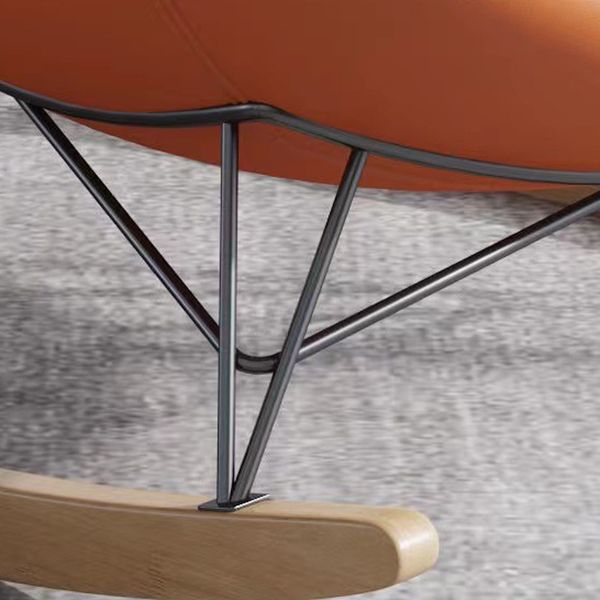 Contemporary Rocking Chair Faux Leather Waterproof Glider Chair with Removable Cushions