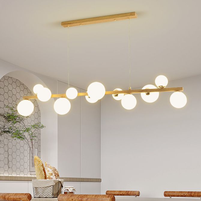 Contemporary Adjustable Length Hanging Light Globe Glass Pendant Light for Kitchen