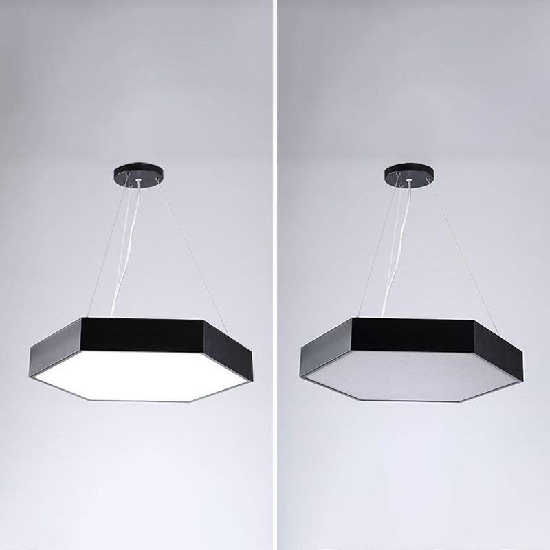 Lustre en forme de géométrie moderne en fer, 1 lumière vers le bas, éclairage suspendu pour le bureau