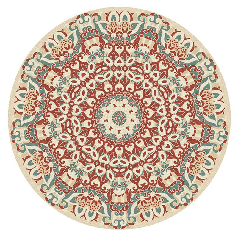Round Multicolor Traditional Indoor Tapijten Polyester Bloemen Tapijt Non-slip achterste binnen Tapijt voor woonkamer