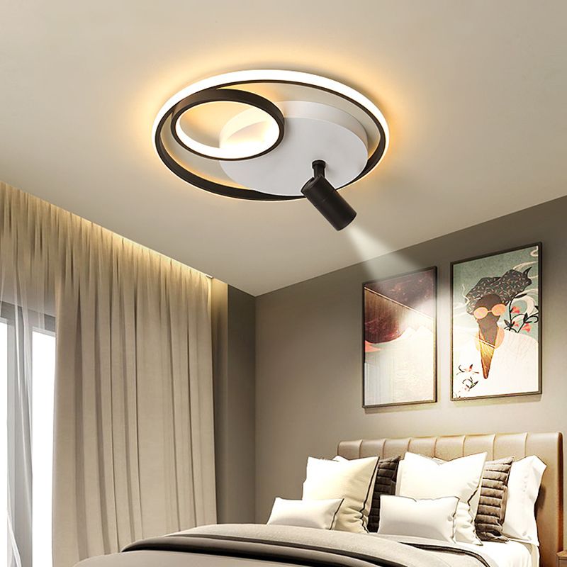 Plafonnier LED contemporain avec luminaire encastré pour magasin de vêtements