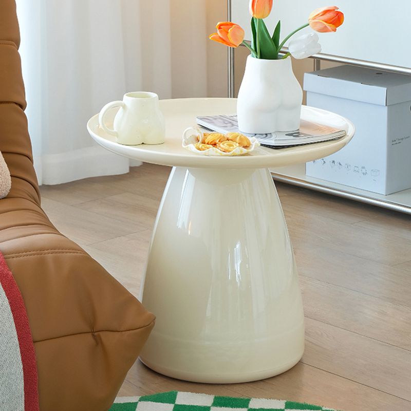 Pedestal End Table Plastic Round Side Sofa Side Accent Table with Tray Top