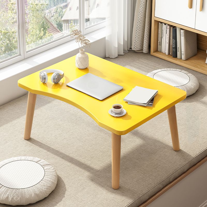 Wood Rectangle Coffee Table 4 Legs Coffee Table with Storage