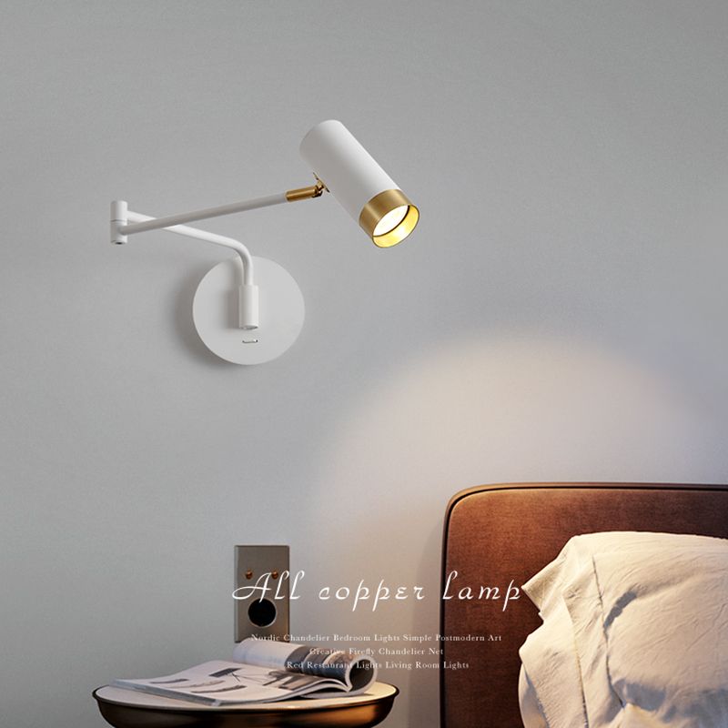 Nordic Style Metal Wall Light Swing Arm Wall Sconce for Bedroom