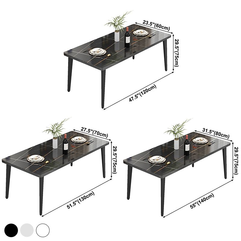 Minimalistischer rechteckiger Küchen-Esstisch aus gesintertem Stein, Standard-Esstisch mit 4 Beinen
