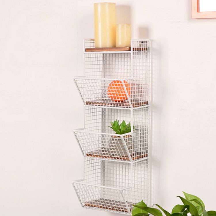 3/4-Shelf Industrial Wall Unit Bookshelf Iron Frame Pine Wood Bookshelf