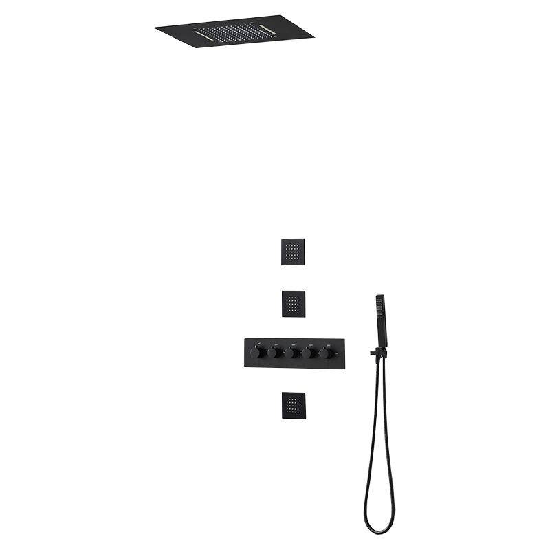 Ceiling Mounted Square Metal Shower Faucet Massage Shower System