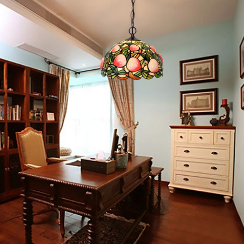 Vetro tagliato rosa 1/2/3 luci lampadario luce vittoriana peach bronzo pendente sospeso per sala da pranzo, largo 12 "/16"/20 "