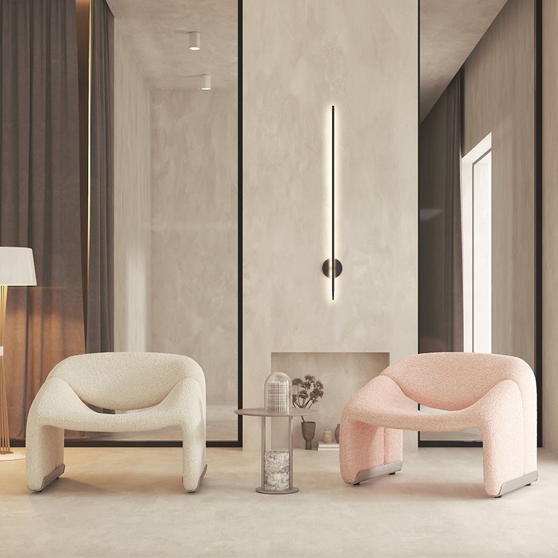 Contemporary Sled Side Chair Solid Color Bedroom Lounge Chair