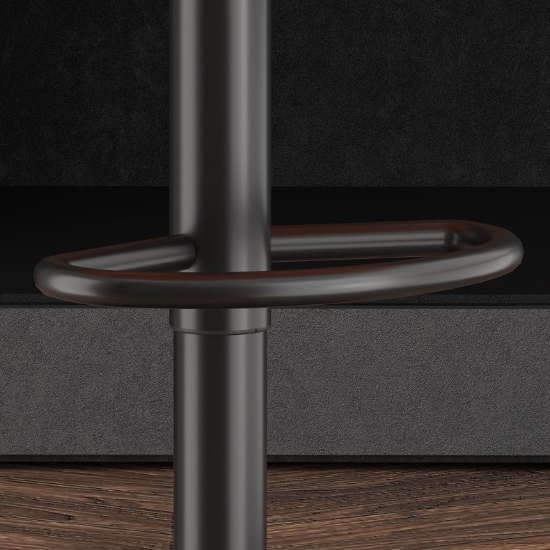 Home Adjustable Height Swivel Stool Contemporary Leather Barstool