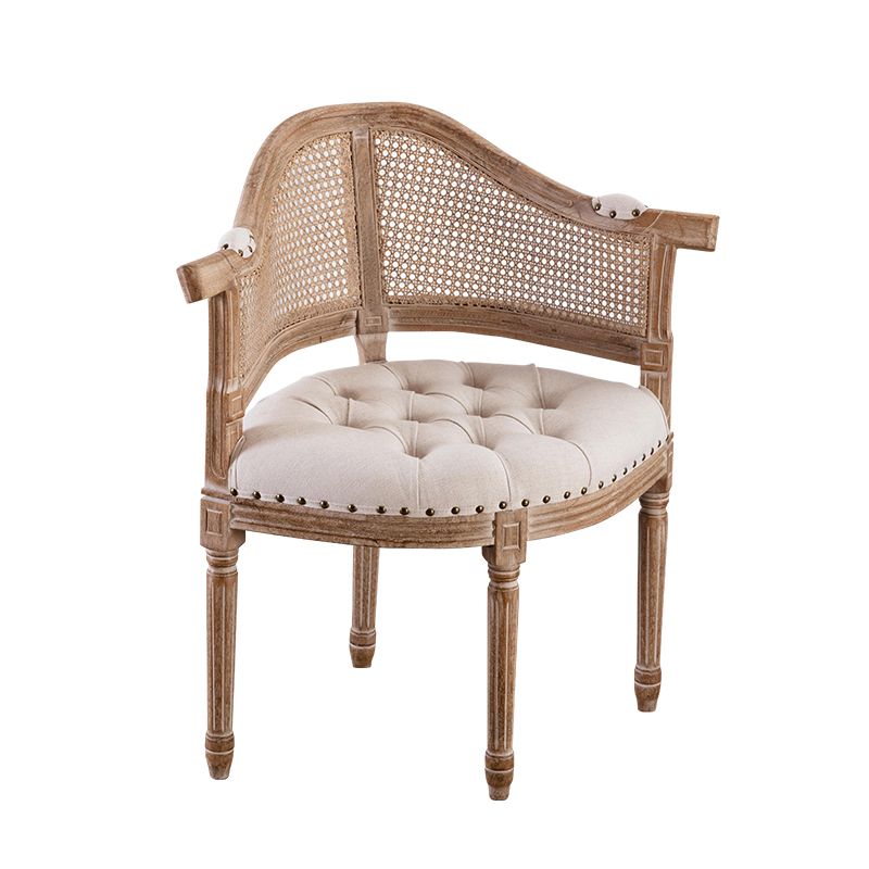 Sillas de madera de caucho estilo campestre, juego de sillones con respaldo abierto para comedor y cocina