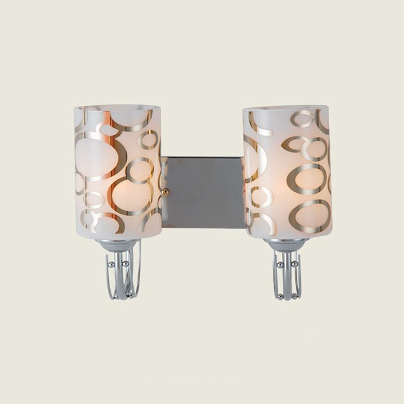 Simple Wall Sconce Cylinder Wall Light Fixture with Glass for Living Room
