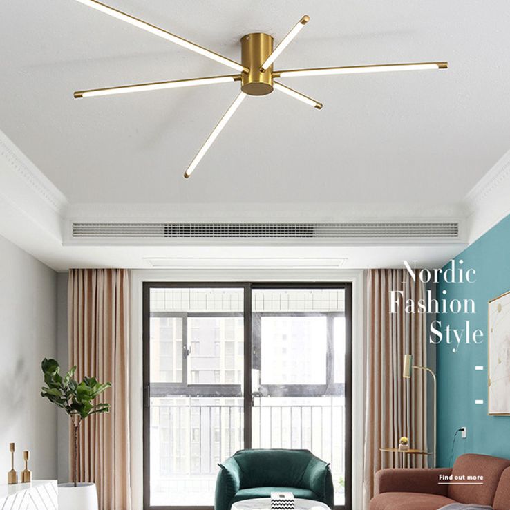 Lámpara de techo LED de estilo moderno, sombra acrílica, tira larga, línea minimalista, luz para sala de estar