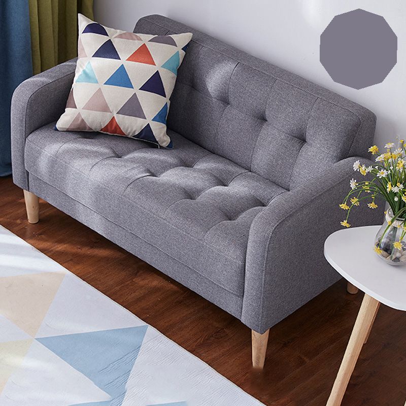 27.2" H 3 Seater Cotton Tufted Square Arm Sofa for Living Room