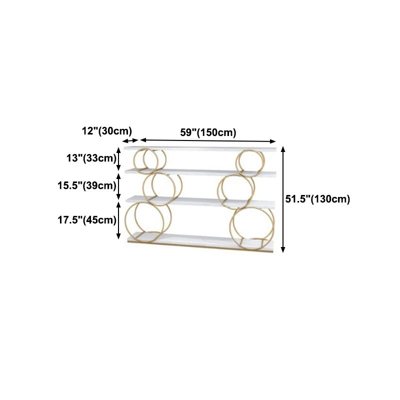 11.81 "W libreria di libreria glam in stile aperta libreria per la sala da studio dell'ufficio