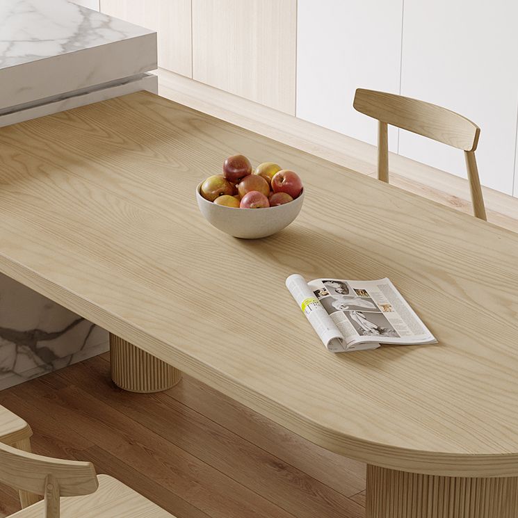 Modern Style Dining Table Brown Solid Wood Dining Table for Kitchen