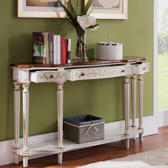 Victoria Wooden Console Table Free Form Console Sofa Table for Hall