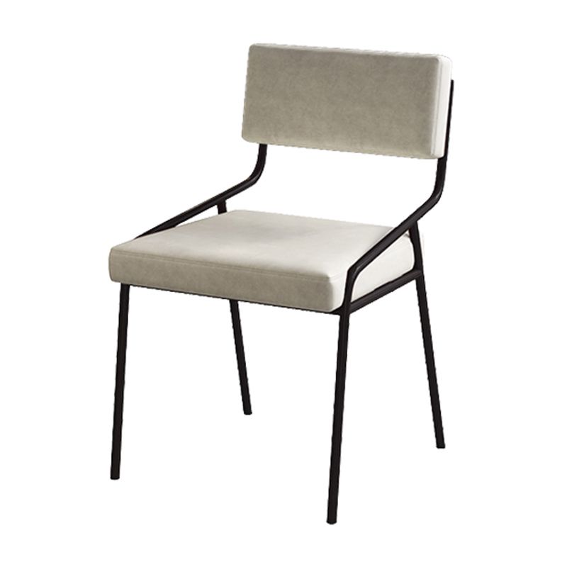 Industrial PU Leather Dining Chair Open Back Upholstered Dining Side Chair