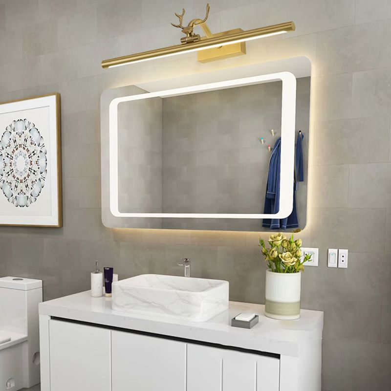 1 Light Linear Wall Sconce Postmodern Style Metal Wall Lighting for Shower Room