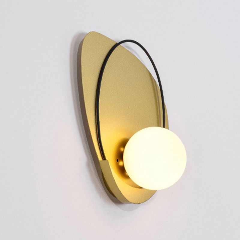 Modern Style Ball Shade Wall Sconce Metal 1 Light Sconces for Bedroom
