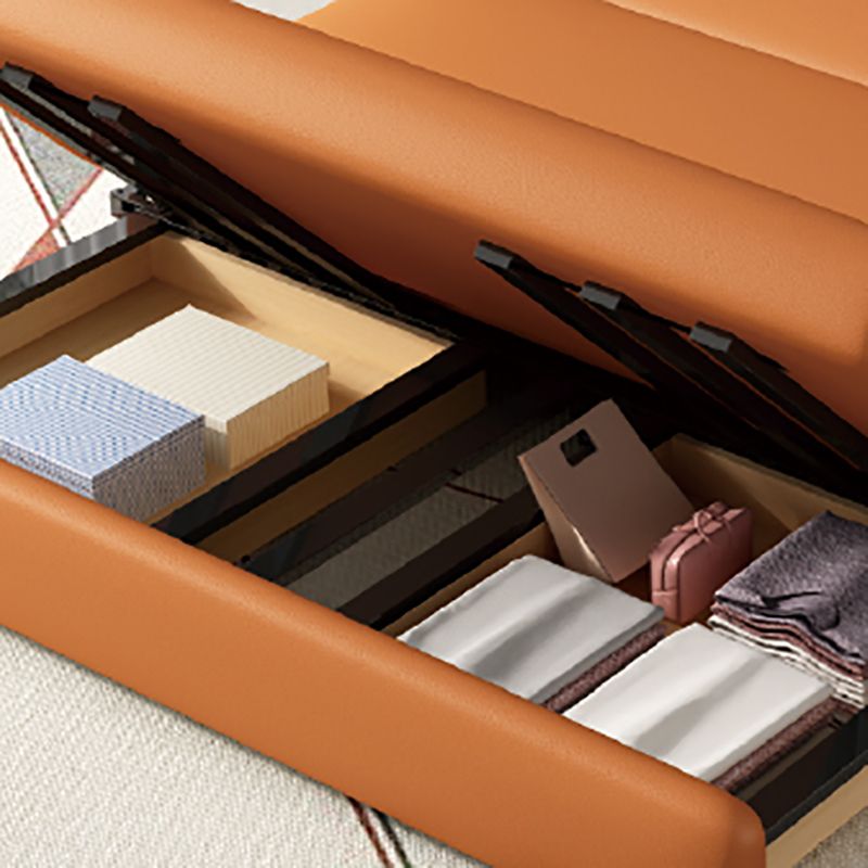 33"W Scandinavian Sofa Bed Leather Pillow Included Sleeper Sofa