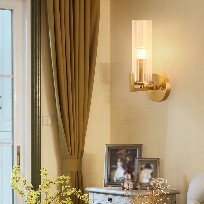Glass Cylinder Wall Lights Modern 1-Light Wall Light Fixture