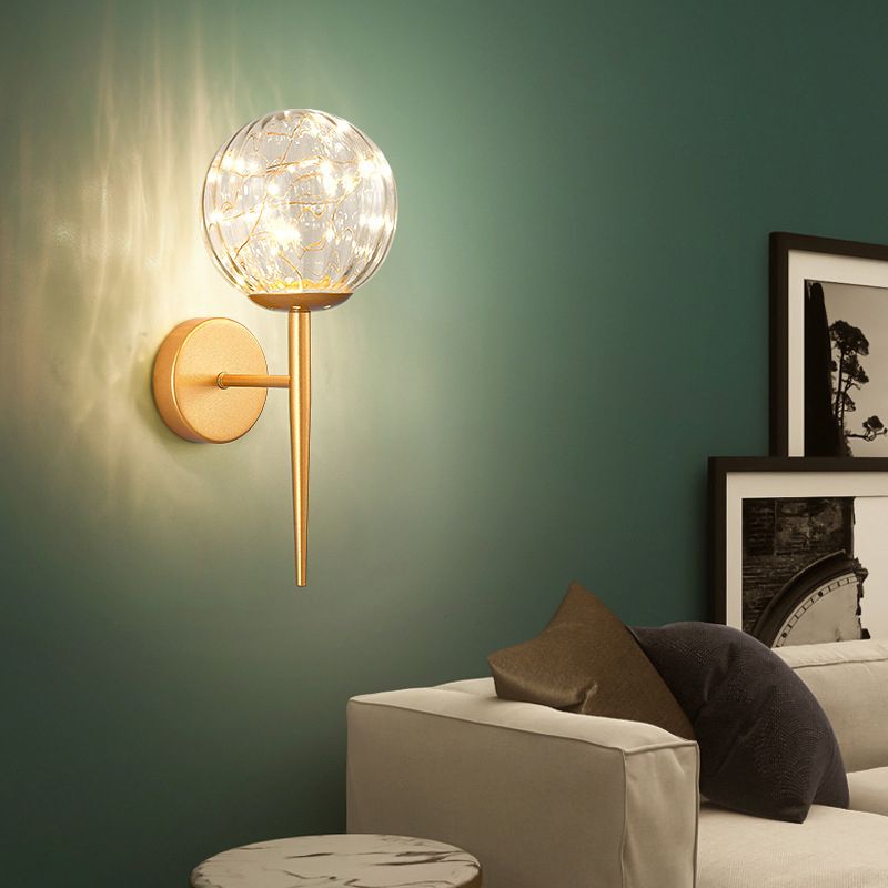 Noordse stijl eenvoud binnen wandlamp LED LICHT STRING GLASE BALL SCONCE Lichten met metalen lamppost