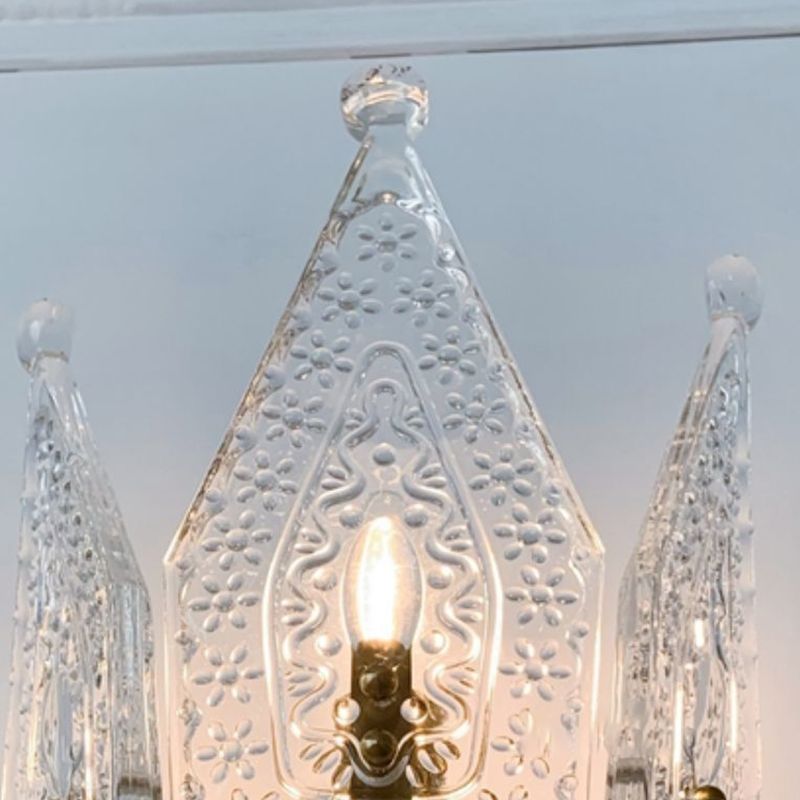 Glass Crown Shaped Wall Sconce Lights Modern Style 1 Light Wall Mounted Lamps