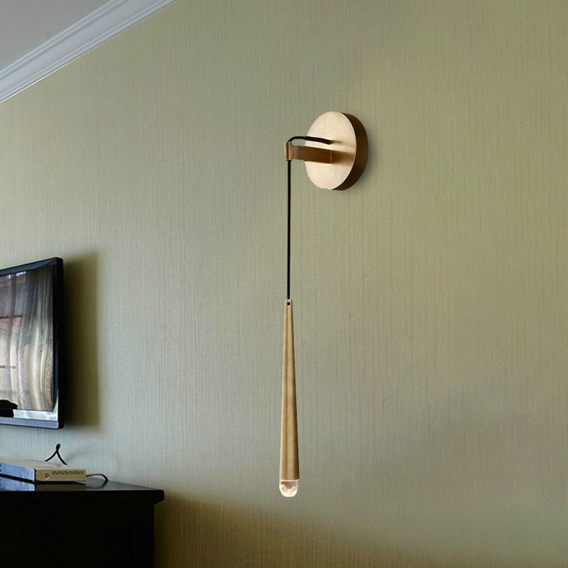 Simplicity Cone Wall Light Sconce LED K9 Apparecchio di illuminazione a parete in cristallo in oro, alto 12 "/19.5" /23,5 "
