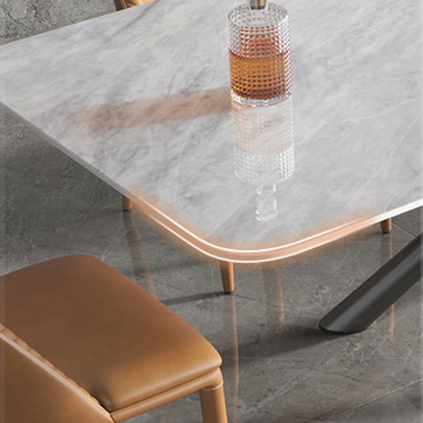 Contemporary 1/3/4/5/6 Pieces Dinette Set Rectangle Dining Room Table with Leather Chairs