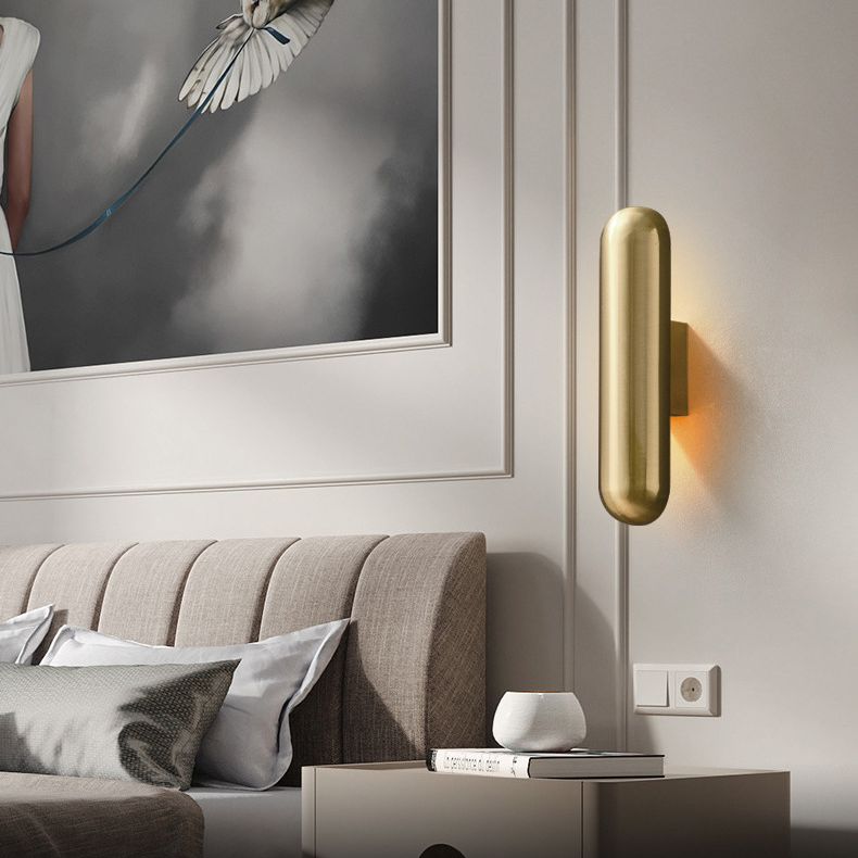 Capsula wall light sconce in stile contemporaneo a led lampada montata a parete in metallo