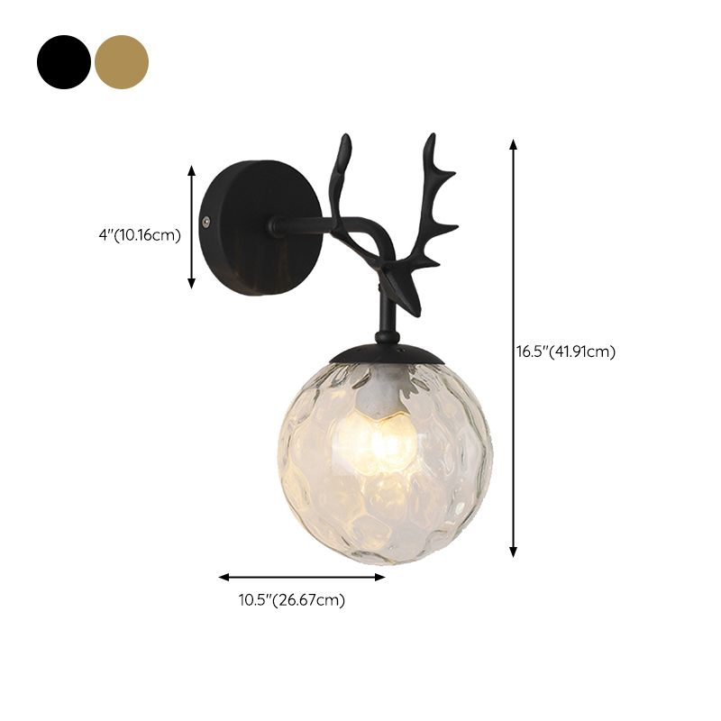 Glass Globe Sconce Light Modern 1-Light Sconce Light Fixture
