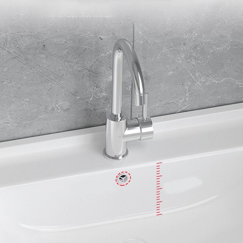 Contemporary Bathroom Sink Rectangular Porcelain Drop-in Bathroom Sink with Pop-Up Drain