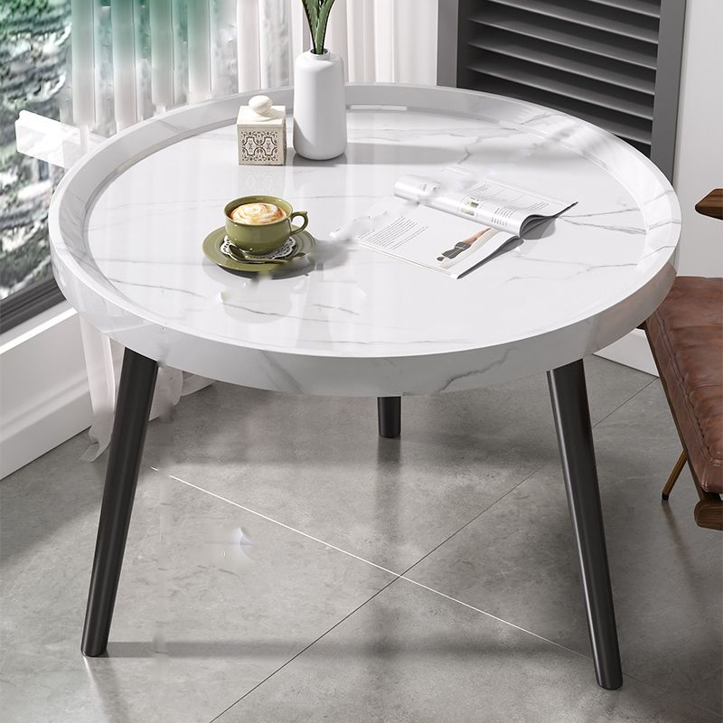 Modern 3 Legs Wooden Coffee Table Round Top Shape Cocktail Table for Living Room