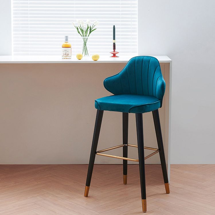 Glam Upholstered Counter Height Stool Adjustable Height Bar Stool