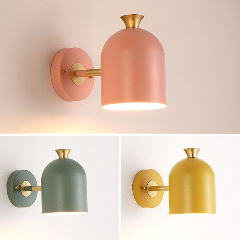 Noordse macaron -stijl gearceerde muurlicht SCONCE METAL 1 LICHT SCONCES