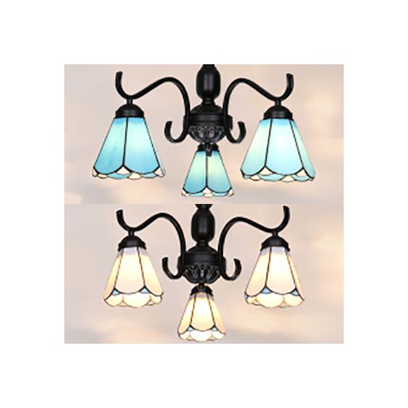 Style Country Style Smased Shade Served Glass 3 Luci Luci Lumo per soggiorno