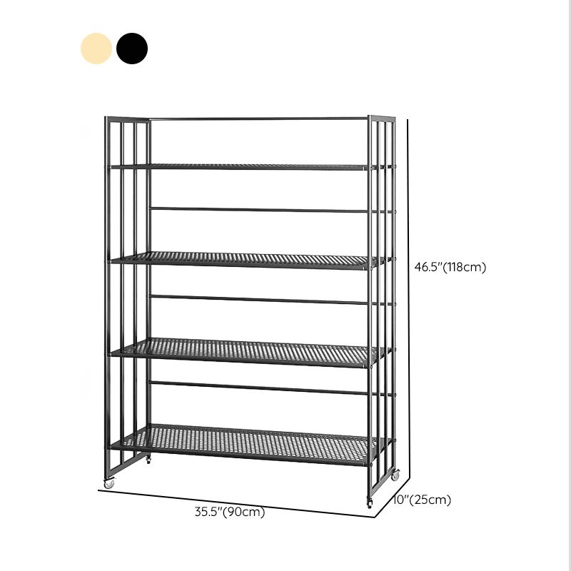 Glam Antique Finish Shelf Bookcase Metal Frame Bookshelf with Rectangular Shelves