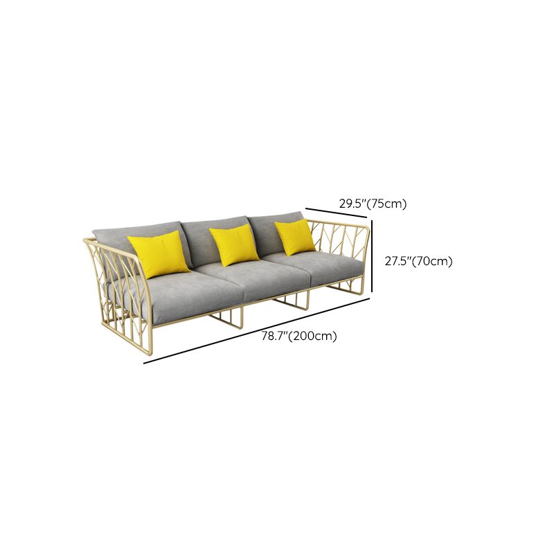 Contemporary Tuxedo Arm Sofa Stationary Gray Sofa for Living Room