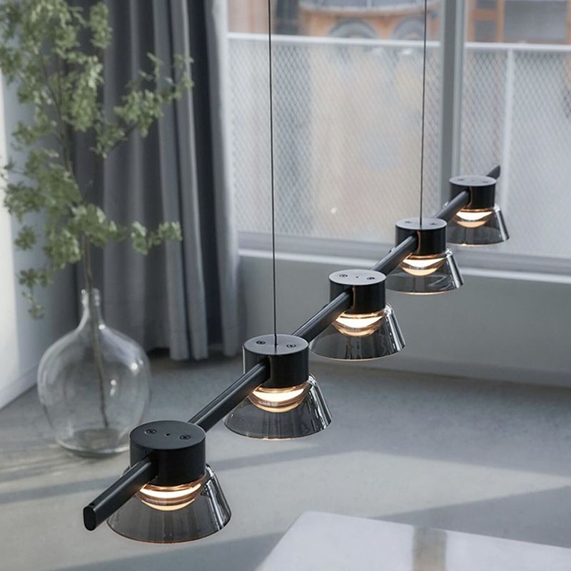 Modern Glass Island Lighting Fixture Creative LED Pendant Light for Dining Room