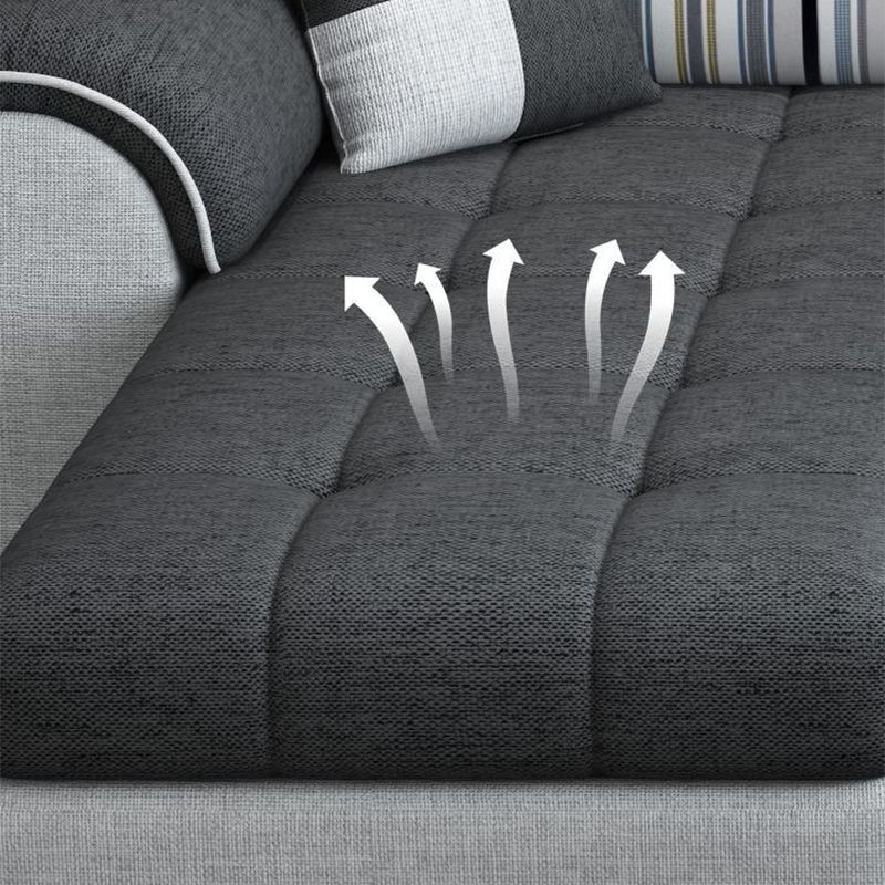 110" Pillow Top Arm Sectionals Contemporary Upholstered Sectional Sofa Set