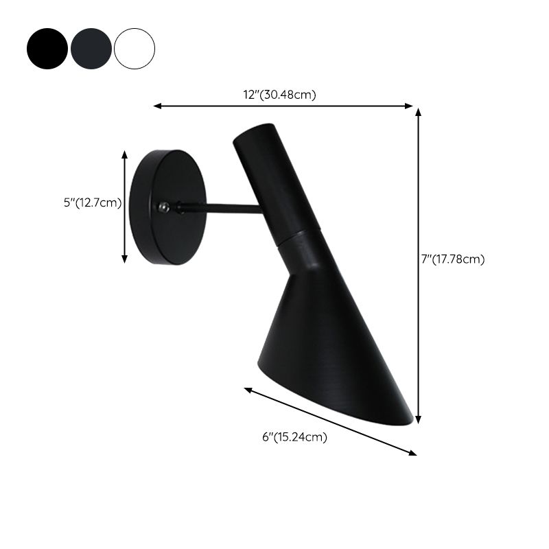 Contemporary Wall Light Black/White Metal Lighting for Living Room