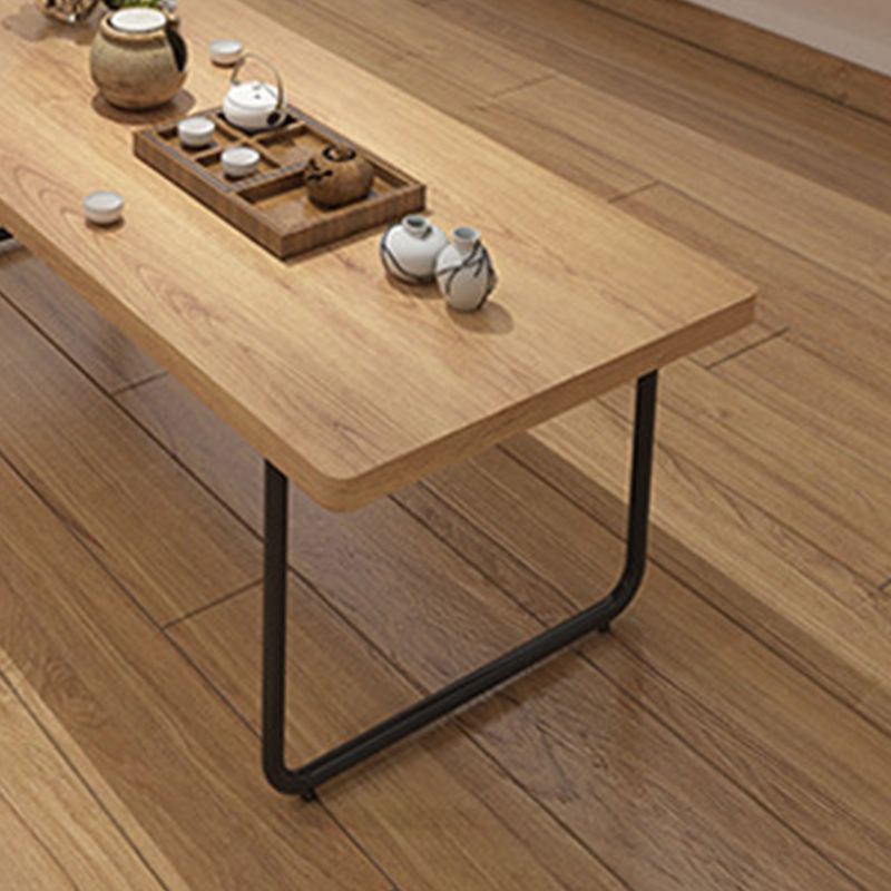 Contemporary Sled Coffee Table Solid Wood Coffee Cocktail Table