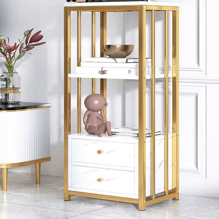 Modern Metal Book Shelf Home Open Back Bookcase with Shelves