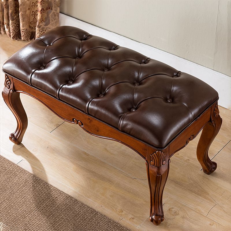 Rectangle 17.7"H Entryway Bench Cushioned Upholstered Seating Bench